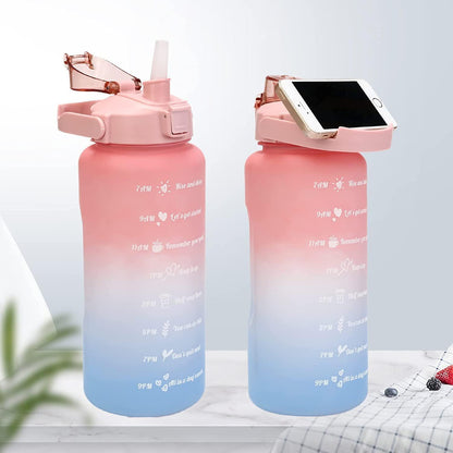 Motivational Water Bottle Set of 3 in 1 Pcs 2000ml 900ml 300ml with Straw, Unbreakable Leakproof BPA free Non-toxic Sipper Bottle for Office, Sports, Gym, School