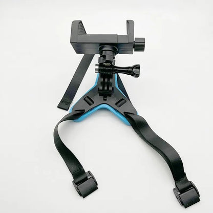 Multipurpose Helmet Chin Strap Mount with Mobile Holder Clip & Screw Compatible with All Smart Phones Go pro