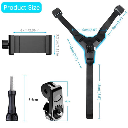 Multipurpose Helmet Chin Strap Mount with Mobile Holder Clip & Screw Compatible with All Smart Phones Go pro