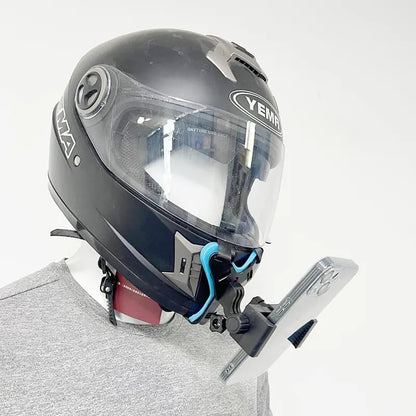 Multipurpose Helmet Chin Strap Mount with Mobile Holder Clip & Screw Compatible with All Smart Phones Go pro