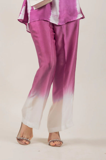 Muslin cotton tie and die 2 piece co ord set - Pink