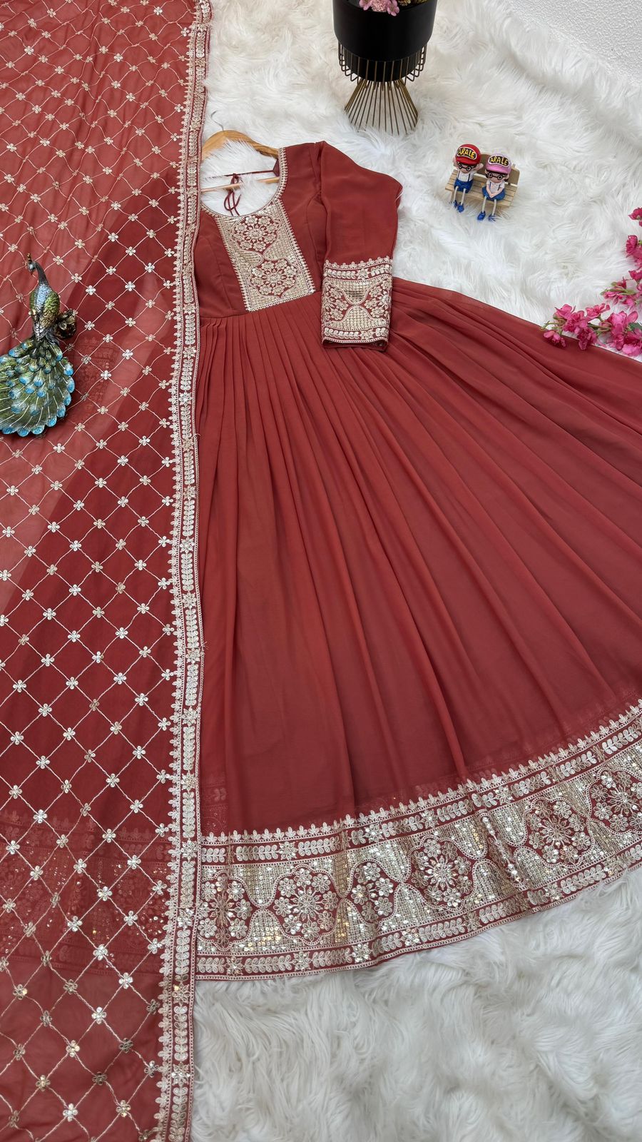 New Designer Party Gown & Dupatta Set