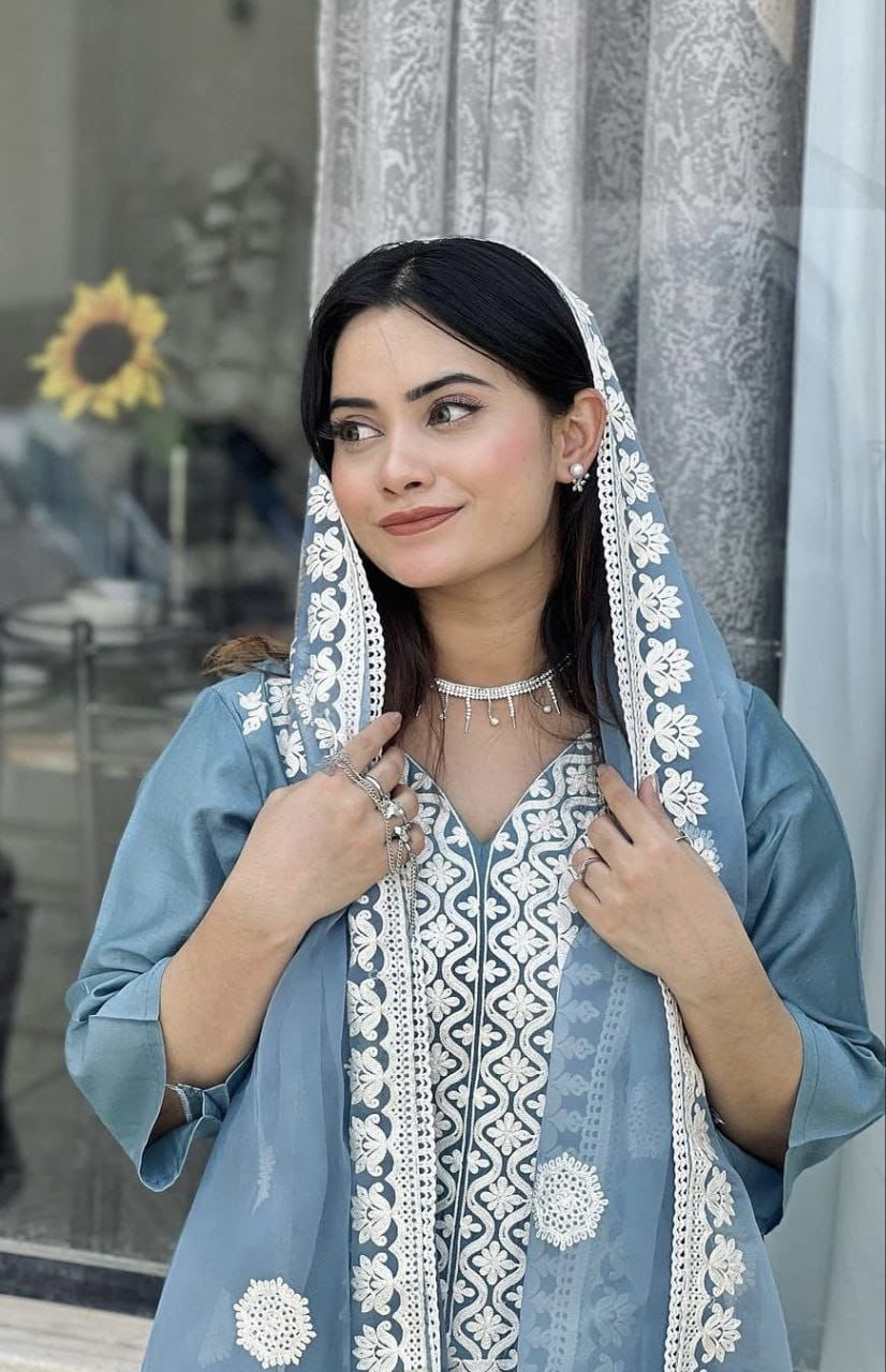 New Designer Party Sharara Suit & Dupatta Set