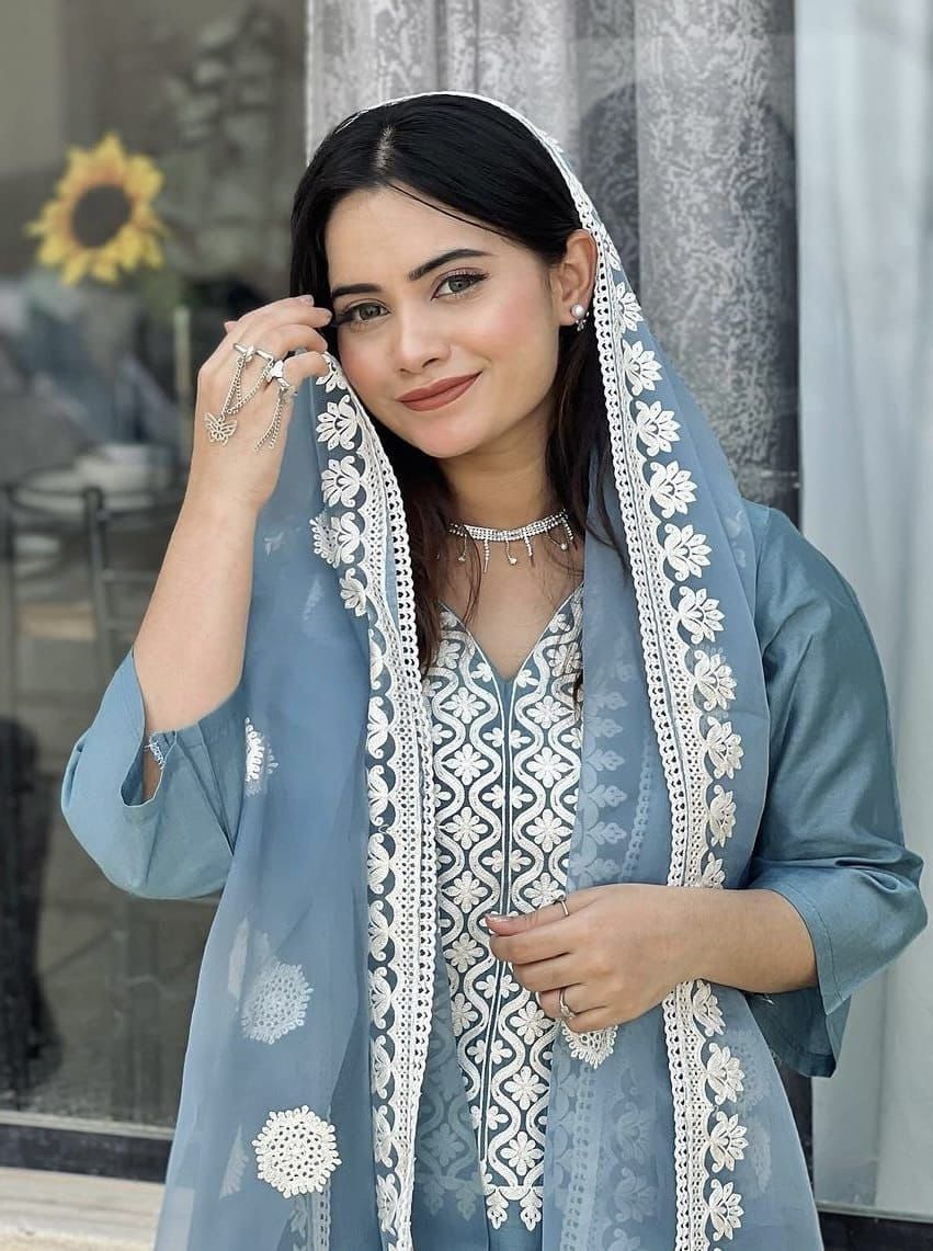 New Designer Party Sharara Suit & Dupatta Set
