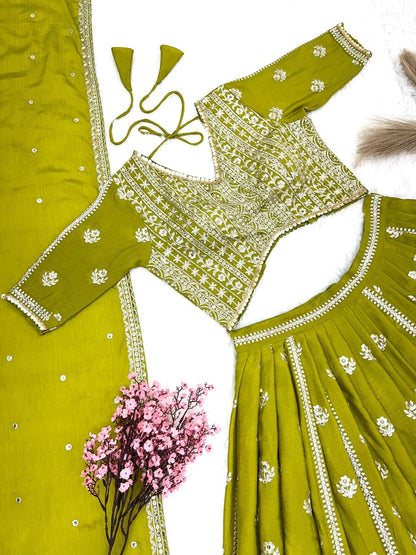 New Wedding Collection Lehenga Choli With Full Heavy Embroidery Sequence Work