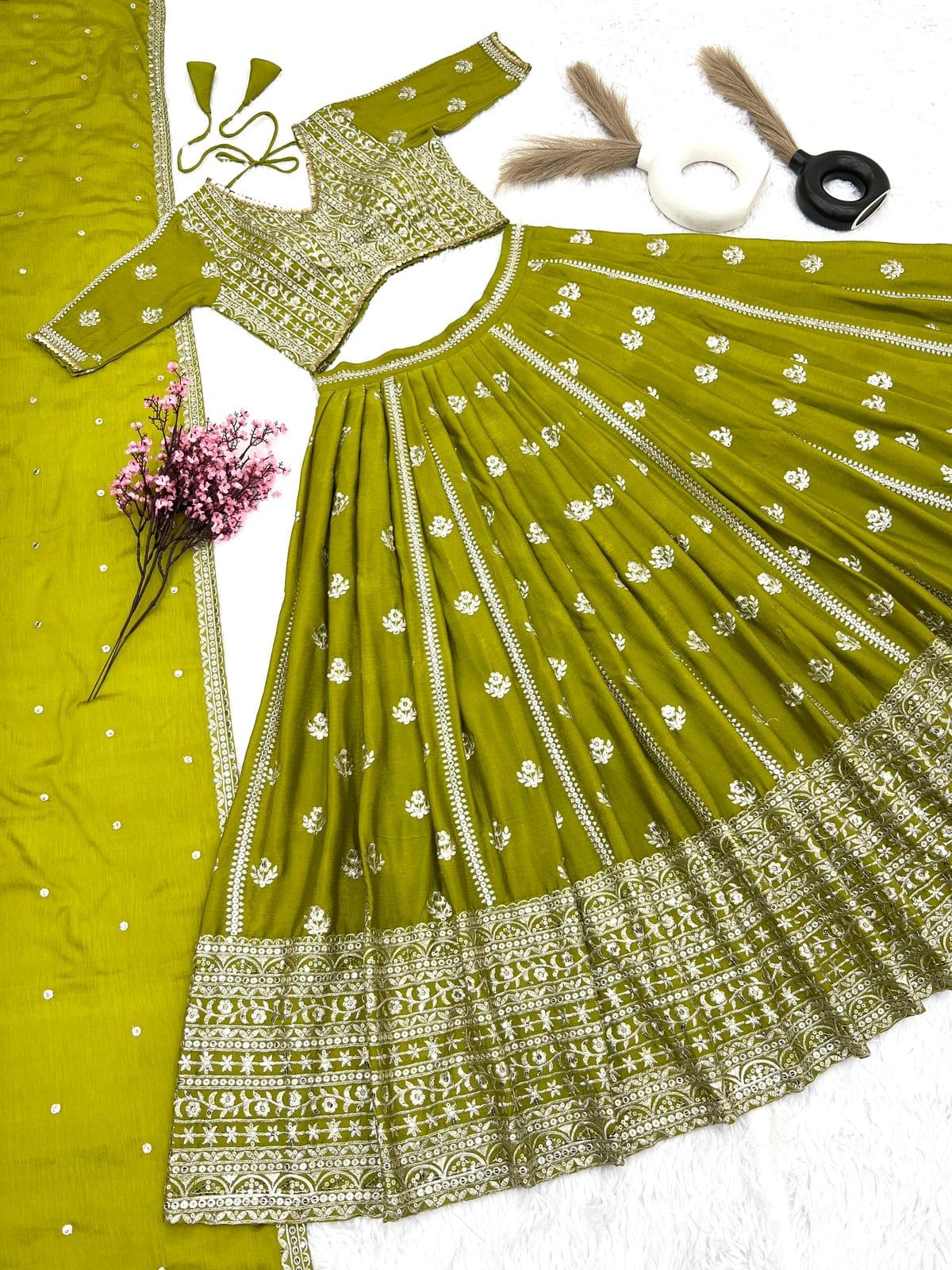 New Wedding Collection Lehenga Choli With Full Heavy Embroidery Sequence Work