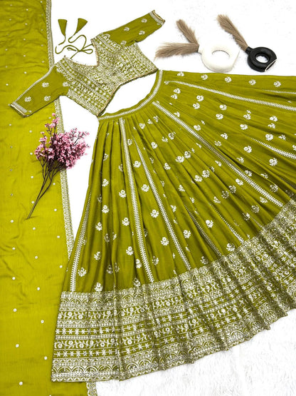 New Wedding Collection Lehenga Choli With Full Heavy Embroidery Sequence Work