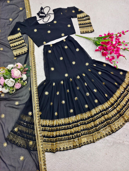 New Wedding Wear Lehenga Choli - Black