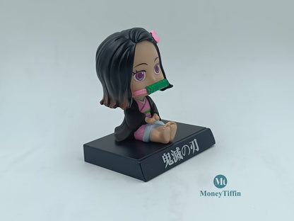 Nezuko Bobblehead Anime for Car Dashboard with Mobile Holder / Showpiece for Office Desk