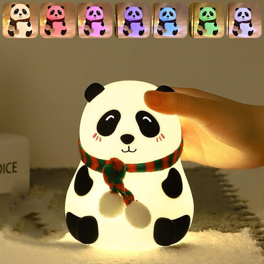Panda Night Lamp | Silicone Lamp |  7 Colour Changing Light for Kids Bedroom |  USB Rechargeable