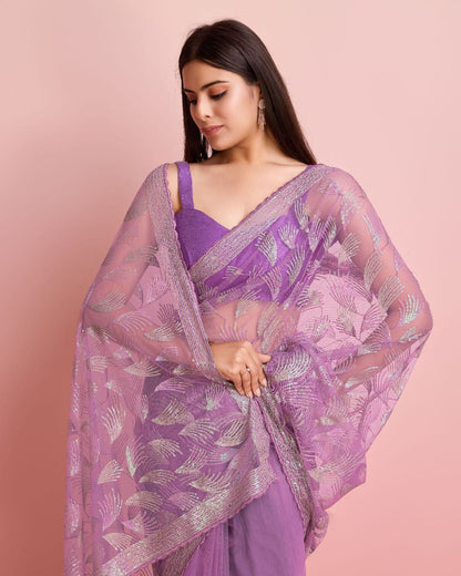 Party Wear Soft Net Fabric Saree