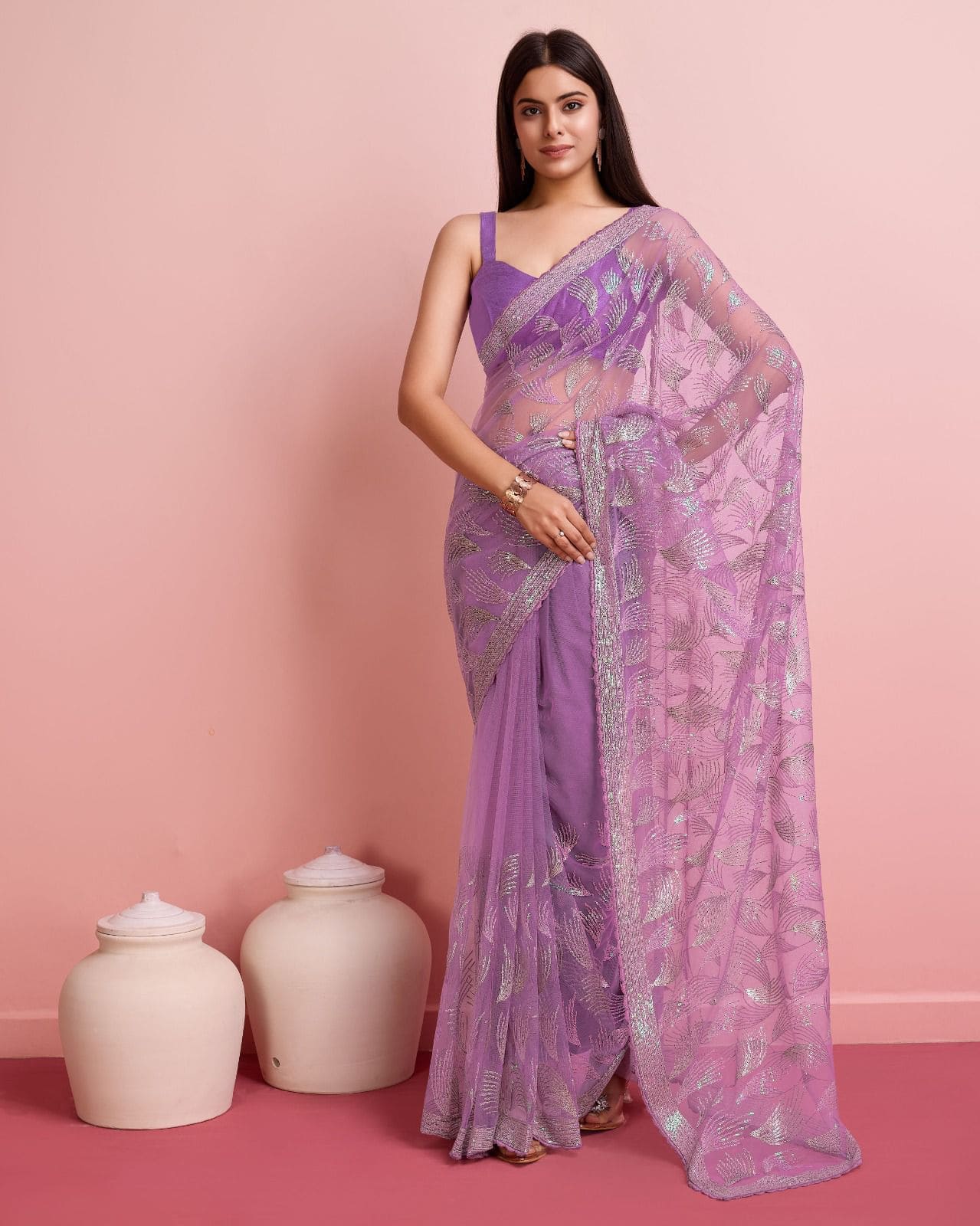 Party Wear Soft Net Fabric Saree