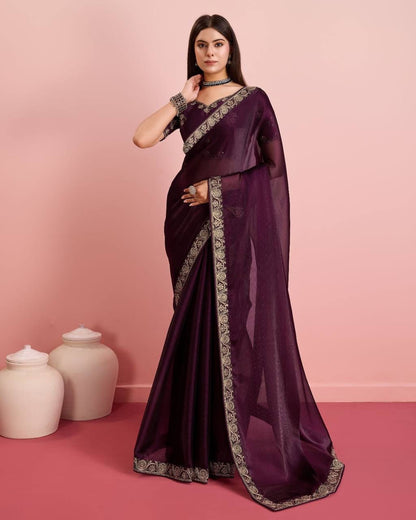 Party Wear Soft Premium Burberry Silk Saree