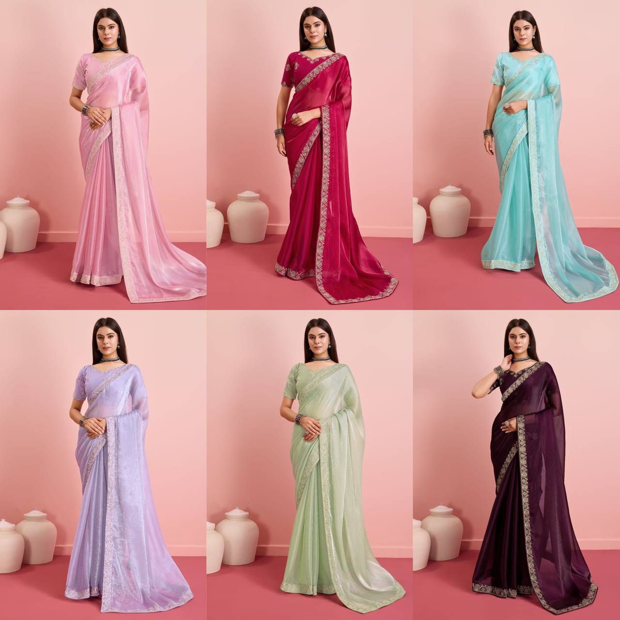 Party Wear Soft Premium Burberry Silk Saree