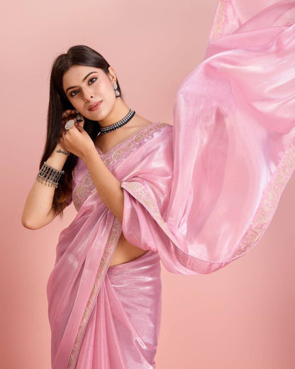 Party Wear Soft Premium Burberry Silk Saree