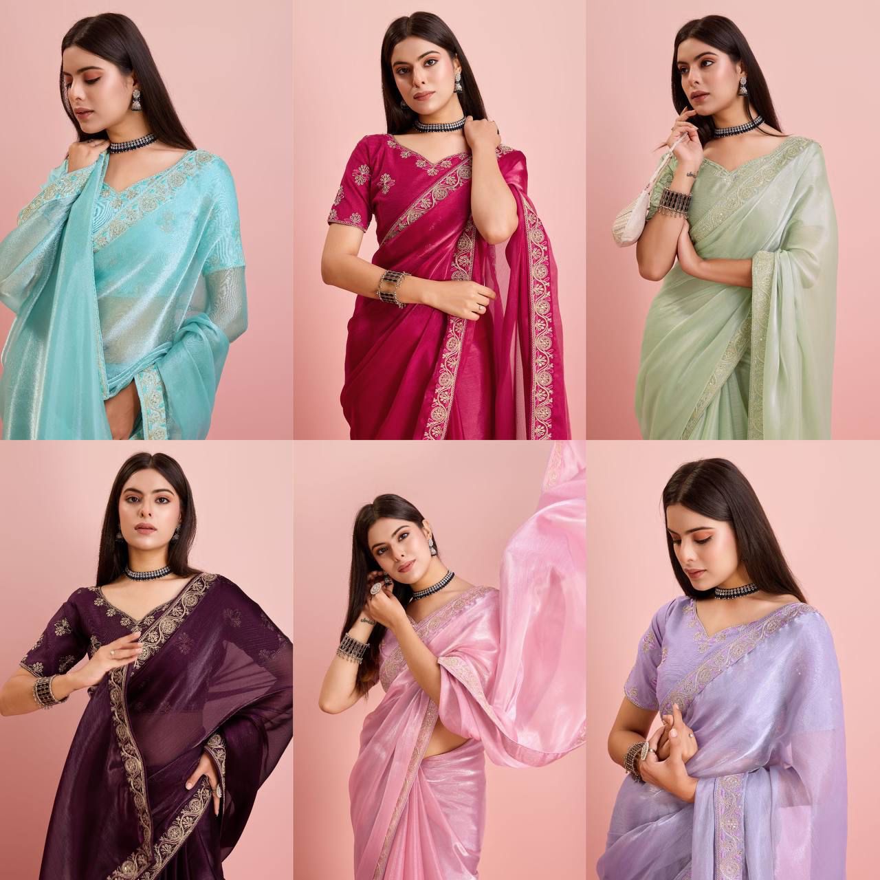 Party Wear Soft Premium Burberry Silk Saree