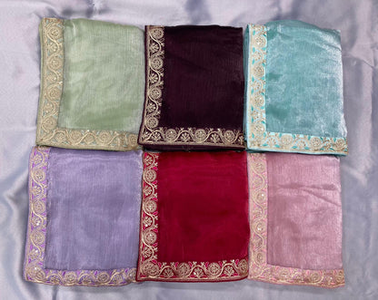 Party Wear Soft Premium Burberry Silk Saree