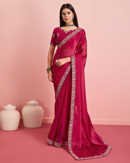 Party Wear Soft Premium Burberry Silk Saree