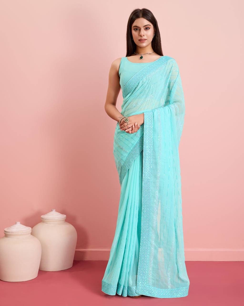 Party Wear Soft Premium Georgette Saree
