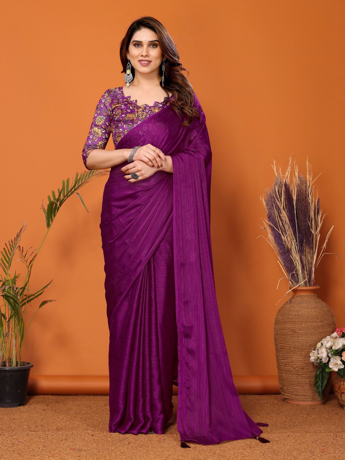 Polyester Zari silk Saree With Beautiful Tone Colour