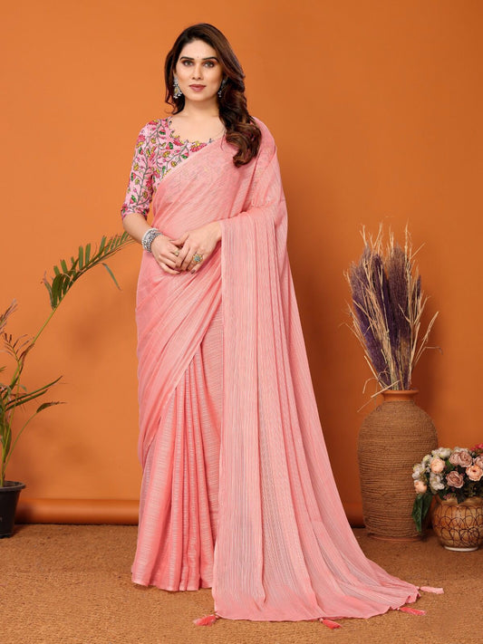 Polyester Zari silk Saree With Beautiful Tone Colour