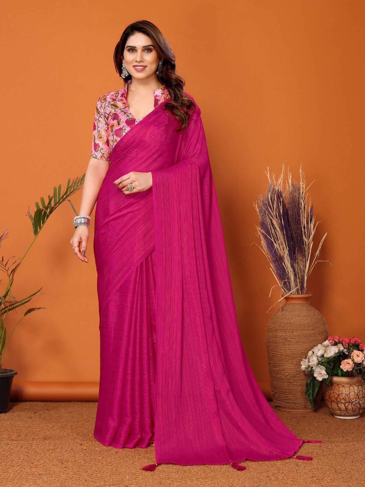 Polyester Zari silk Saree With Beautiful Tone Colour