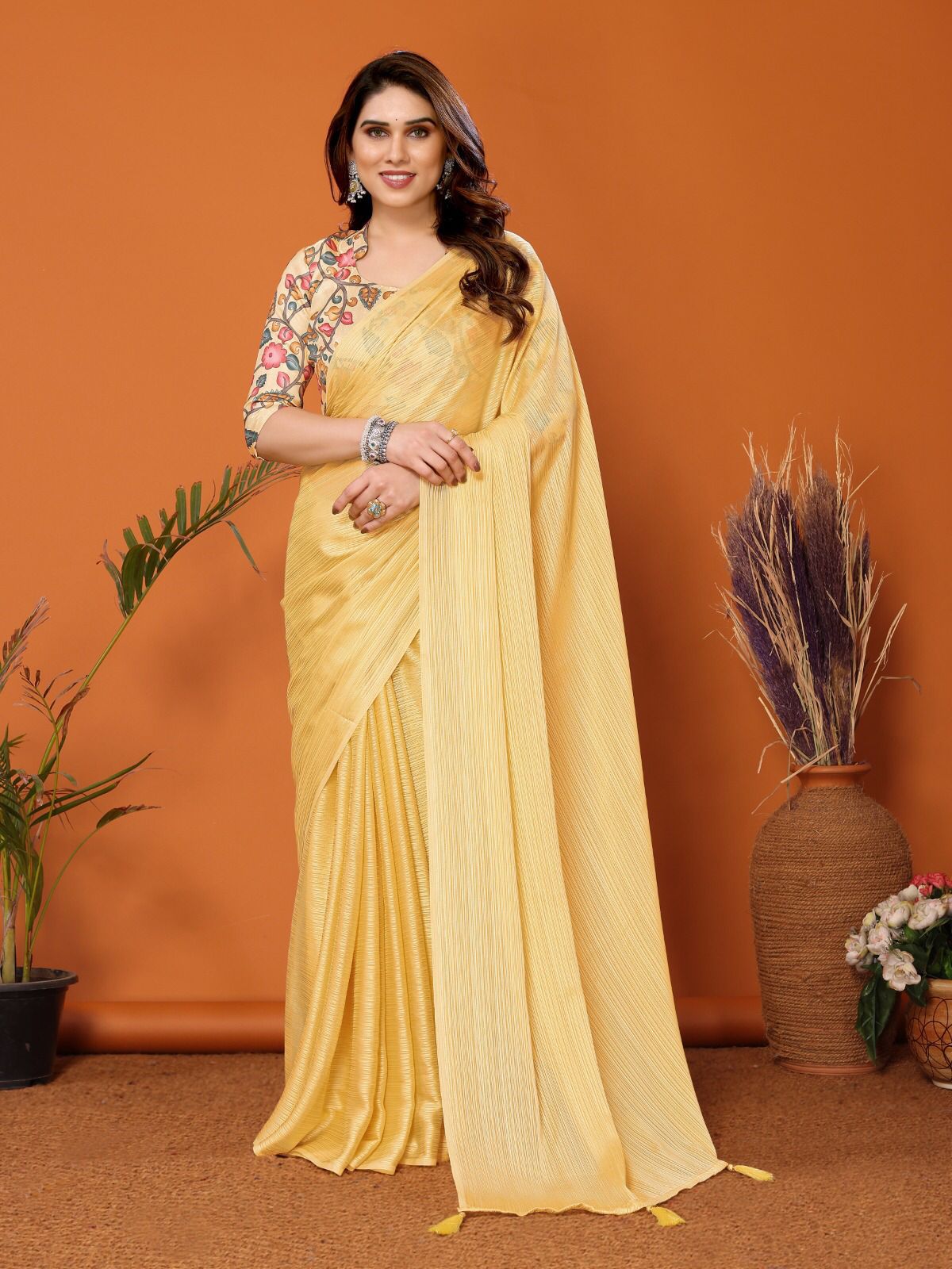 Polyester Zari silk Saree With Beautiful Tone Colour