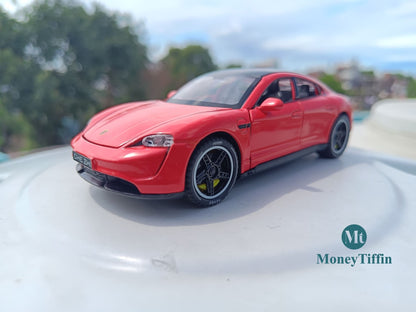 Porche - Diecast Metal Car RED Color ( 1:32 Scale Simulation Sound and Light Pull Back Series )