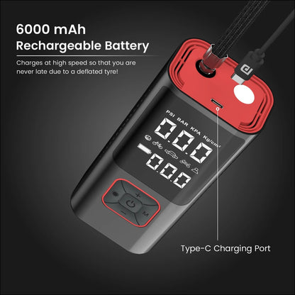 Portronics Vayu 2.0 Rechargeable Tyre Inflator ( 1 Year Warranty )