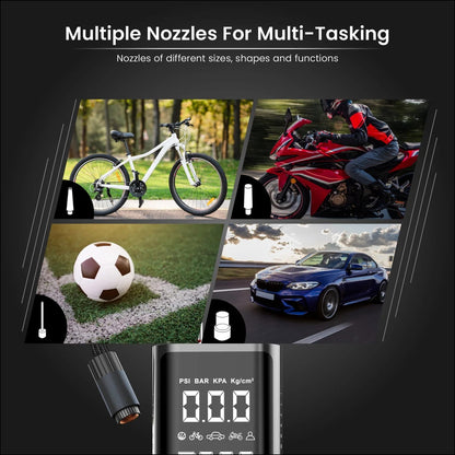 Portronics Vayu 2.0 Rechargeable Tyre Inflator ( 1 Year Warranty )