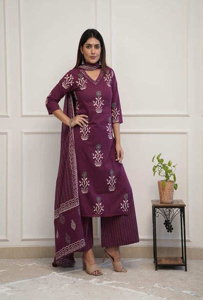 Premium Cotton Bitu Palazzo Suit Set