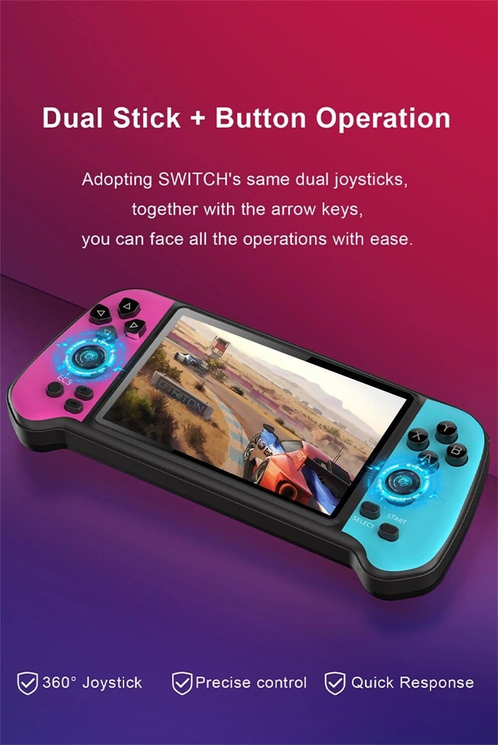 Q15 Retro Mini Portable Game Box With 4.3" Big Display With 2000+ Games