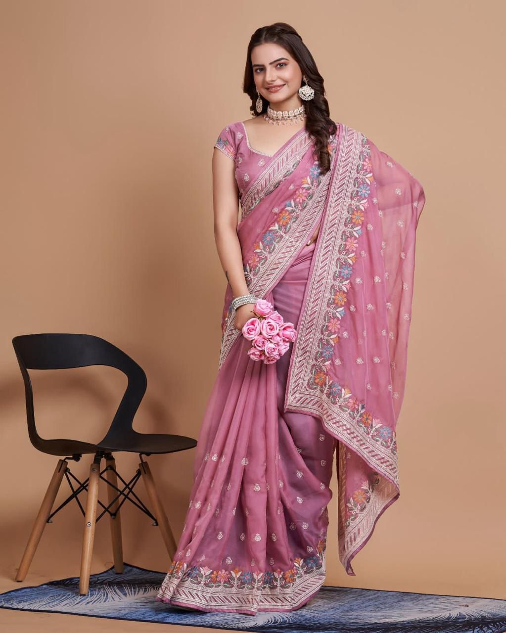 Party Wear Taby Silk Organza Saree