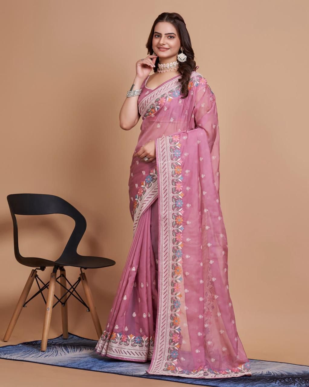 Party Wear Taby Silk Organza Saree