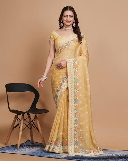 Party Wear Taby Silk Organza Saree