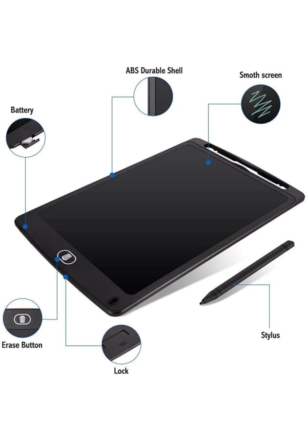 Re-Writable LCD Writing Tablet Pad with Screen 30.48cm (12 Inch) for Drawing, Playing & Handwriting Improvement