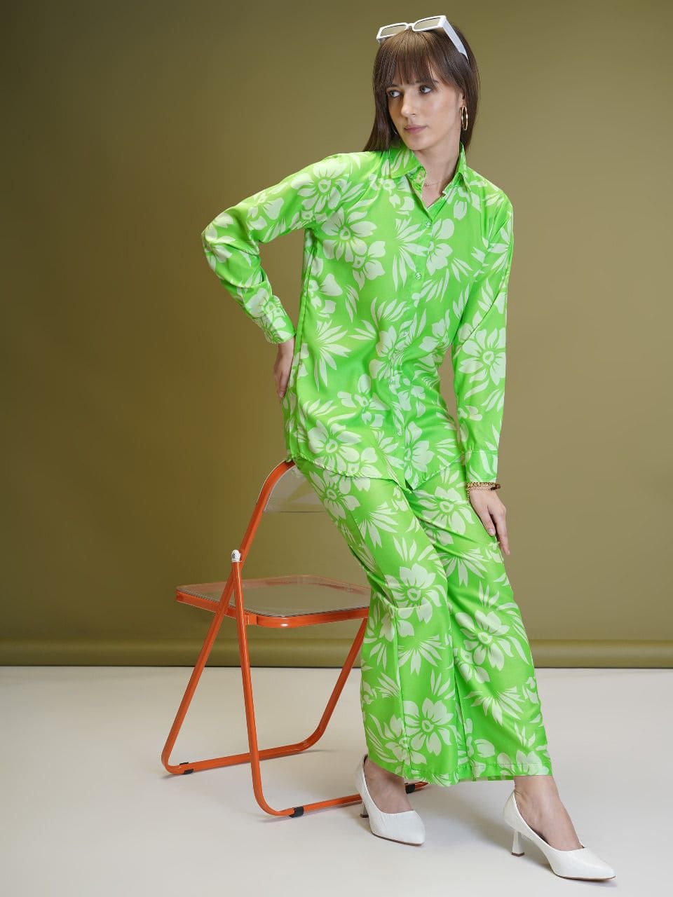 Ready To wear Co-ord Set - Green Color