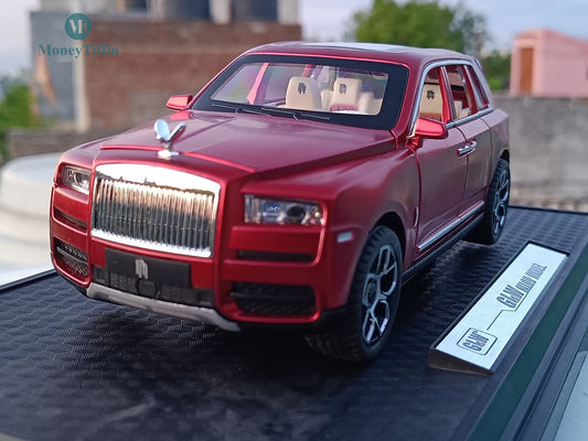 Rolls-Royce Cullinan - Diecast Metal Car RED Color | ( 1:24 Scale Simulation Sound and Light Pull Back Series )