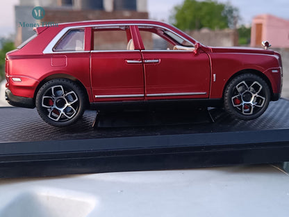 Rolls-Royce Cullinan - Diecast Metal Car RED Color | ( 1:24 Scale Simulation Sound and Light Pull Back Series )