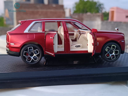 Rolls-Royce Cullinan - Diecast Metal Car RED Color | ( 1:24 Scale Simulation Sound and Light Pull Back Series )