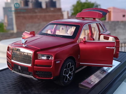 Rolls-Royce Cullinan - Diecast Metal Car RED Color | ( 1:24 Scale Simulation Sound and Light Pull Back Series )