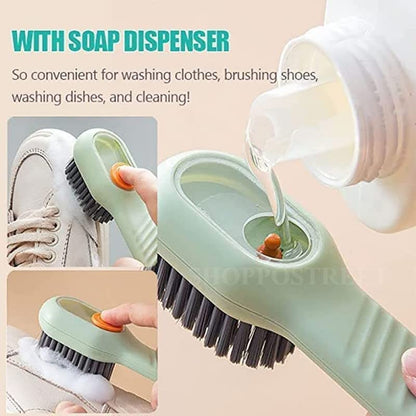 Soap Dispensing Cleaning Brush with Handle Scrubbing Reusable Washing Shoe Brush for Shoes