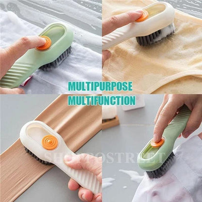 Soap Dispensing Cleaning Brush with Handle Scrubbing Reusable Washing Shoe Brush for Shoes