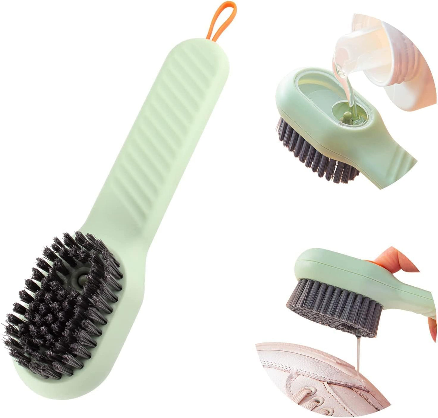 Soap Dispensing Cleaning Brush with Handle Scrubbing Reusable Washing Shoe Brush for Shoes