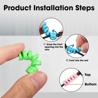 Spiral Cable Protectors for Data Cables Set of 3 (12 Pieces)