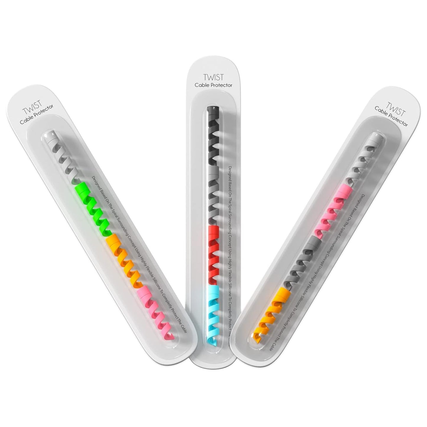 Spiral Cable Protectors for Data Cables Set of 3 (12 Pieces)
