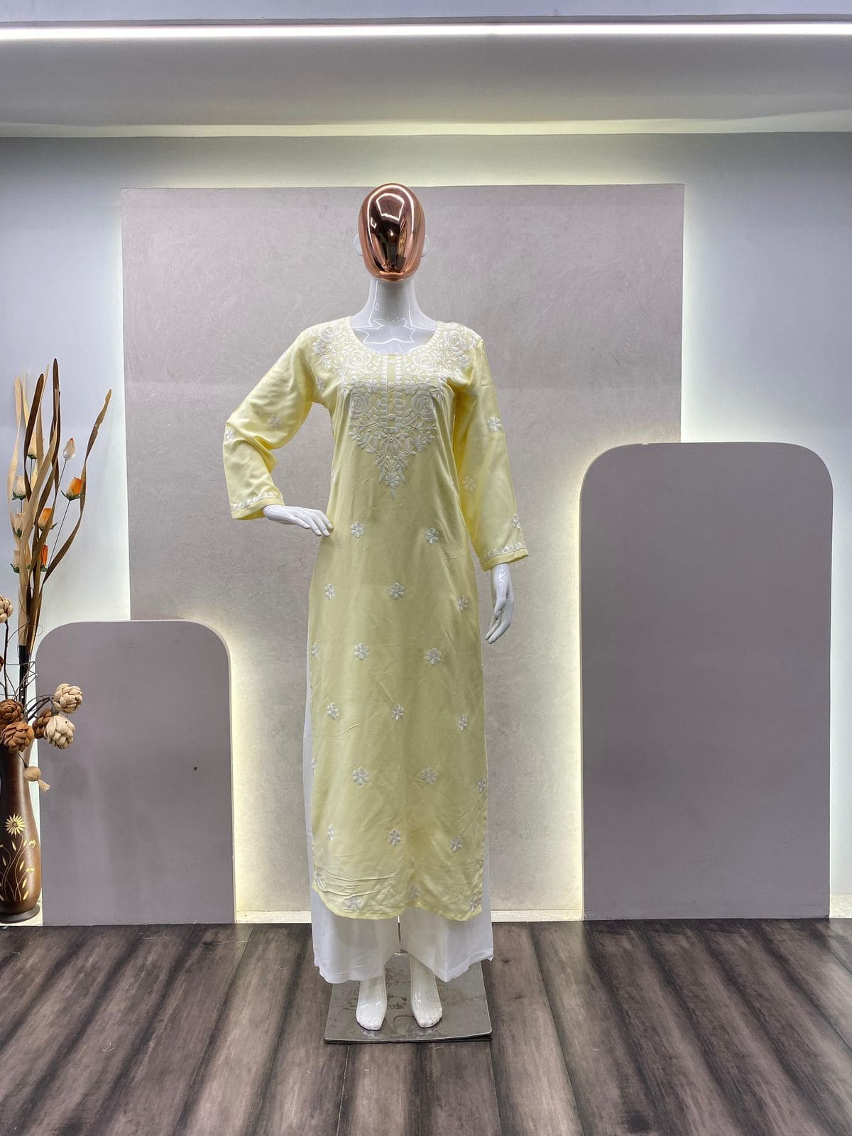 Summer Special Trending Rayon Top Cotton Thread Embroidered Work With Palazzo