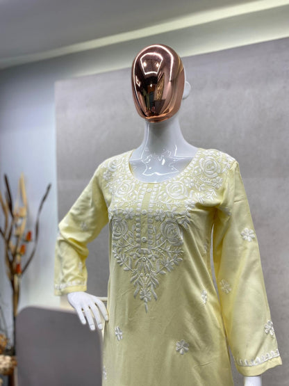 Summer Special Trending Rayon Top Cotton Thread Embroidered Work With Palazzo