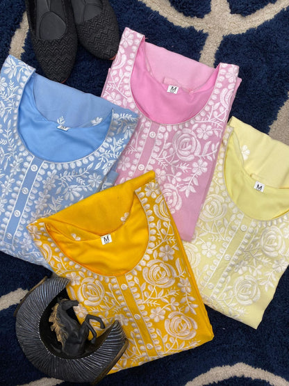 Summer Special Trending Rayon Top Cotton Thread Embroidered Work With Palazzo