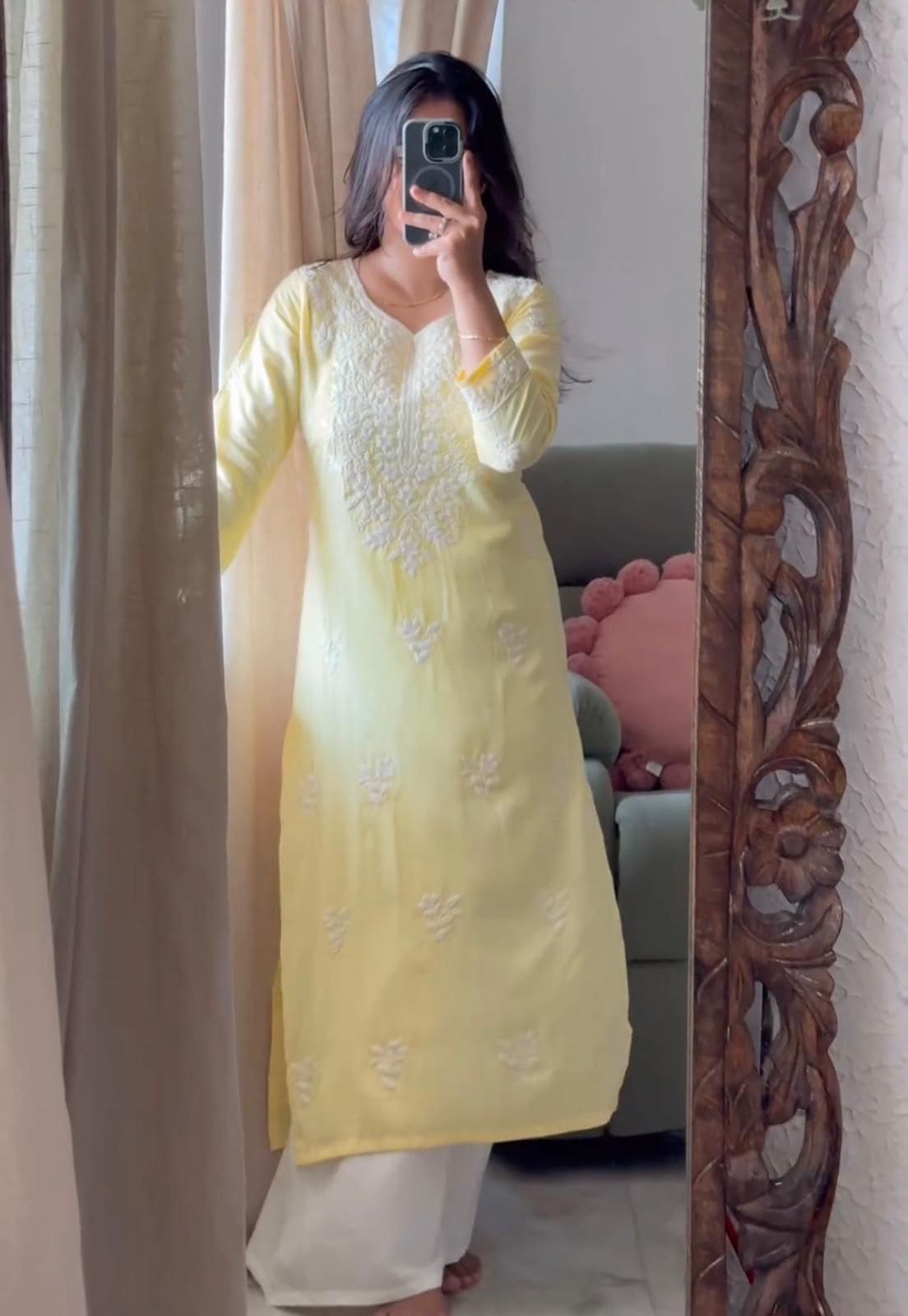 Summer Special Trending Rayon Top Cotton Thread Embroidered Work With Palazzo